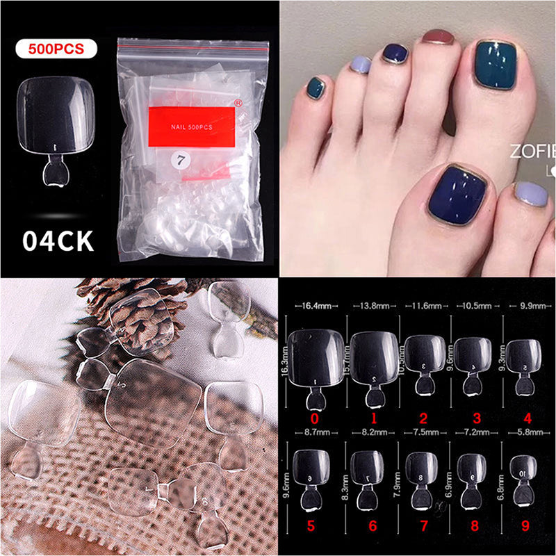 CANNI 500 Pieces False Fake Toe Nails