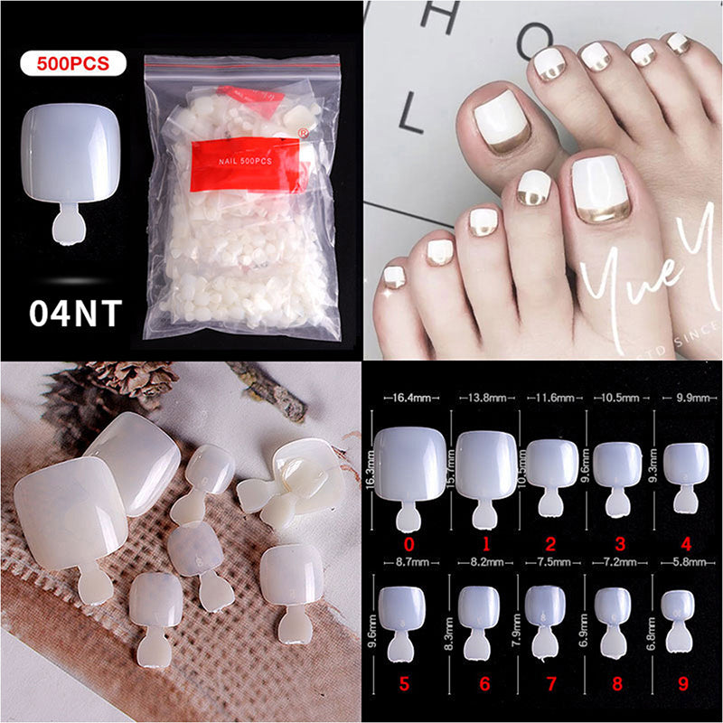 CANNI 500 Pieces False Fake Toe Nails