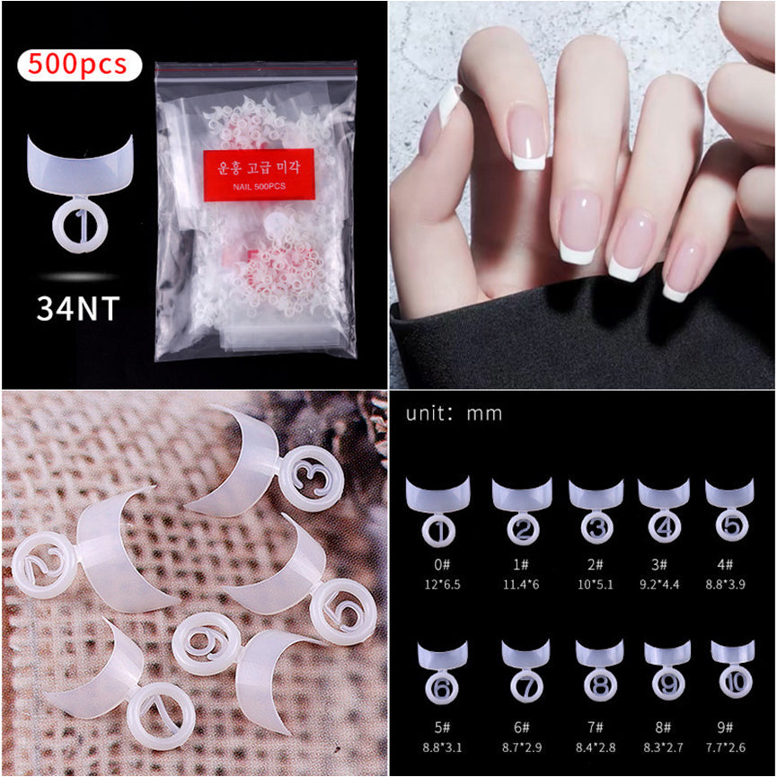 CANNI 500 Pieces French Scallop False Fake Nail Tips
