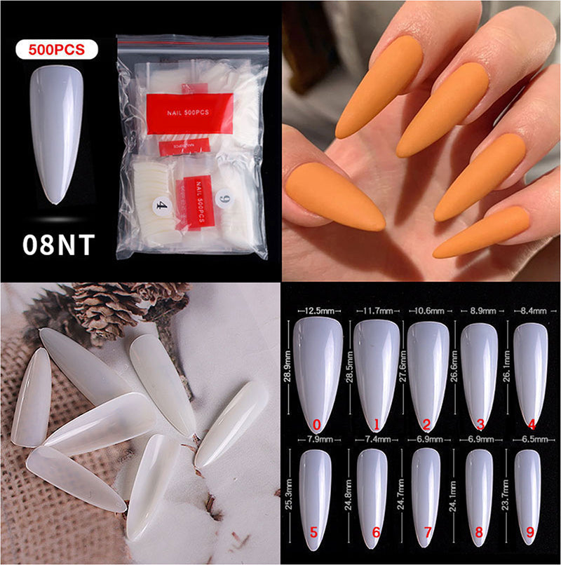 CANNI 500 Pieces Oval False Fake Nail Tips