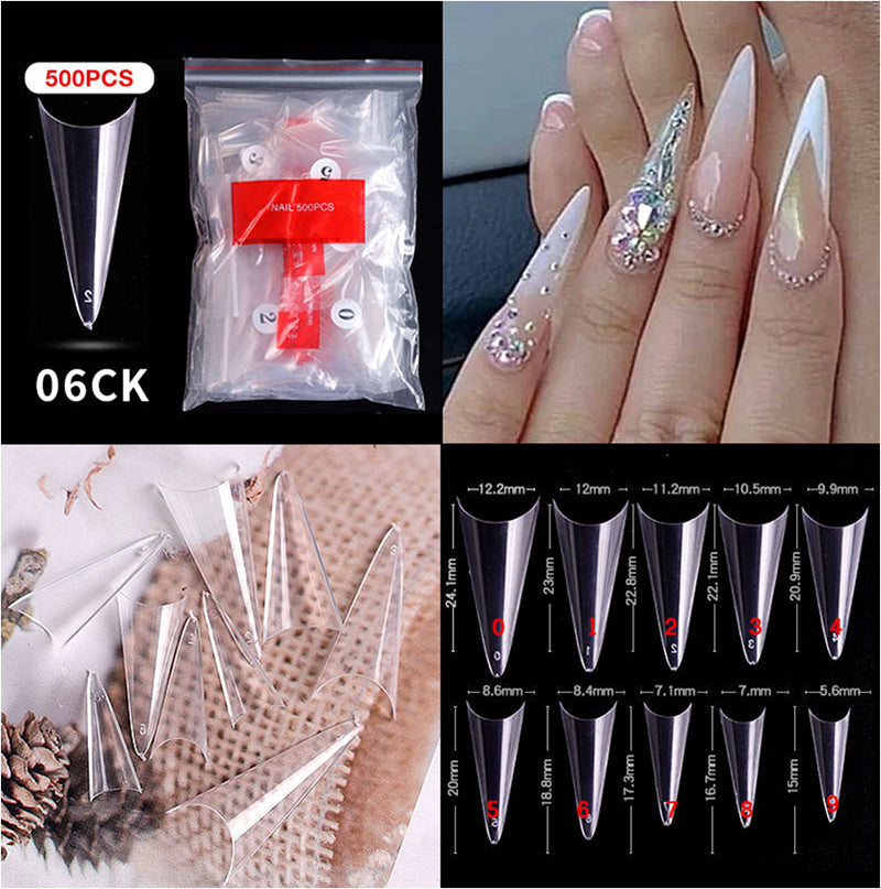 CANNI 500 Pieces Pointed False Fake Nail Tips