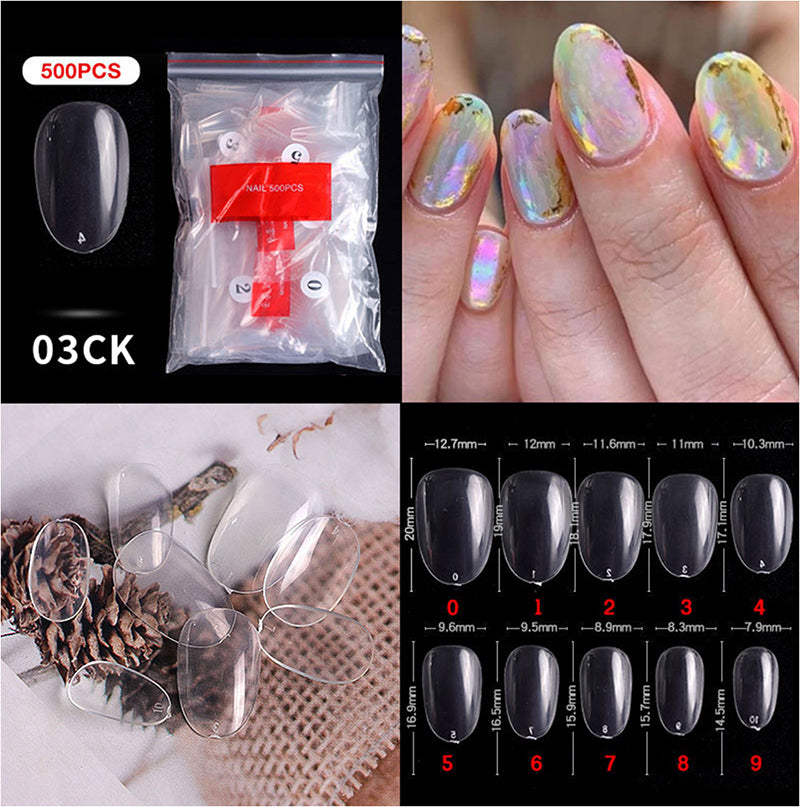 CANNI 500 Pieces Round False Fake Nail Tips