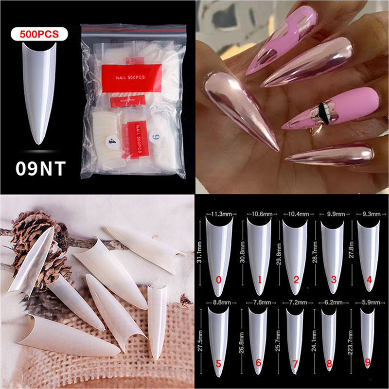 CANNI 500 Pieces Short Point False Fake Nail Tips