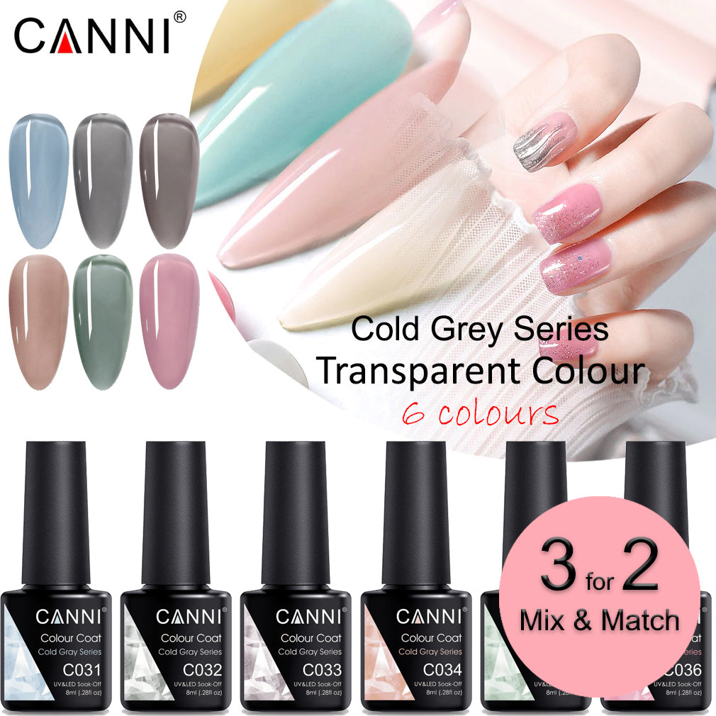 CANNI Cold Grey Series Series UV Nail Gel Polish - 8ml