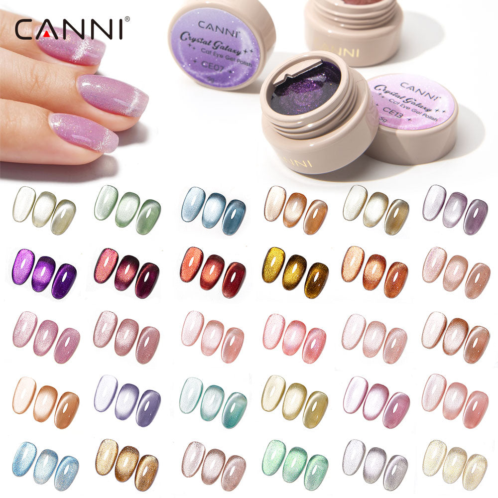 CANNI Crystal Galaxy Cat Eye Soak Off Nail Art Gel Paint - 5ml Jar