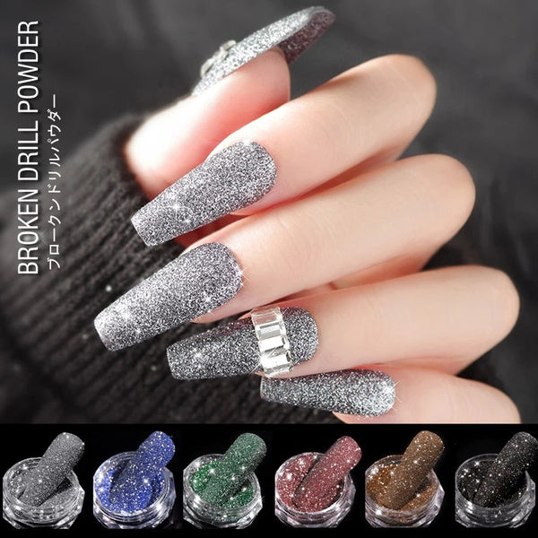 CANNI Diamond Nail Shiny Glitter Powder Decoration Reflected Pigment Dust Box