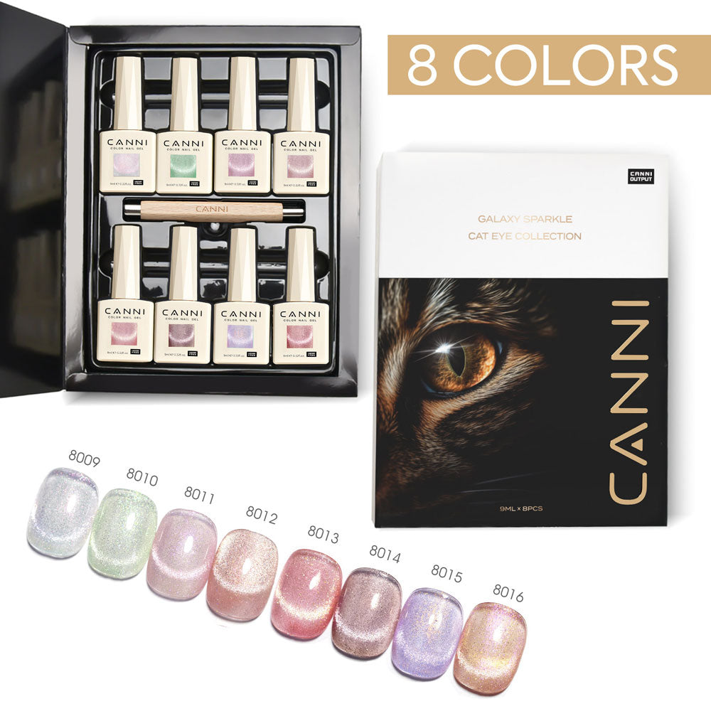 CANNI HEMA FREE Cat Eye Gel Polish 8 Colours Set