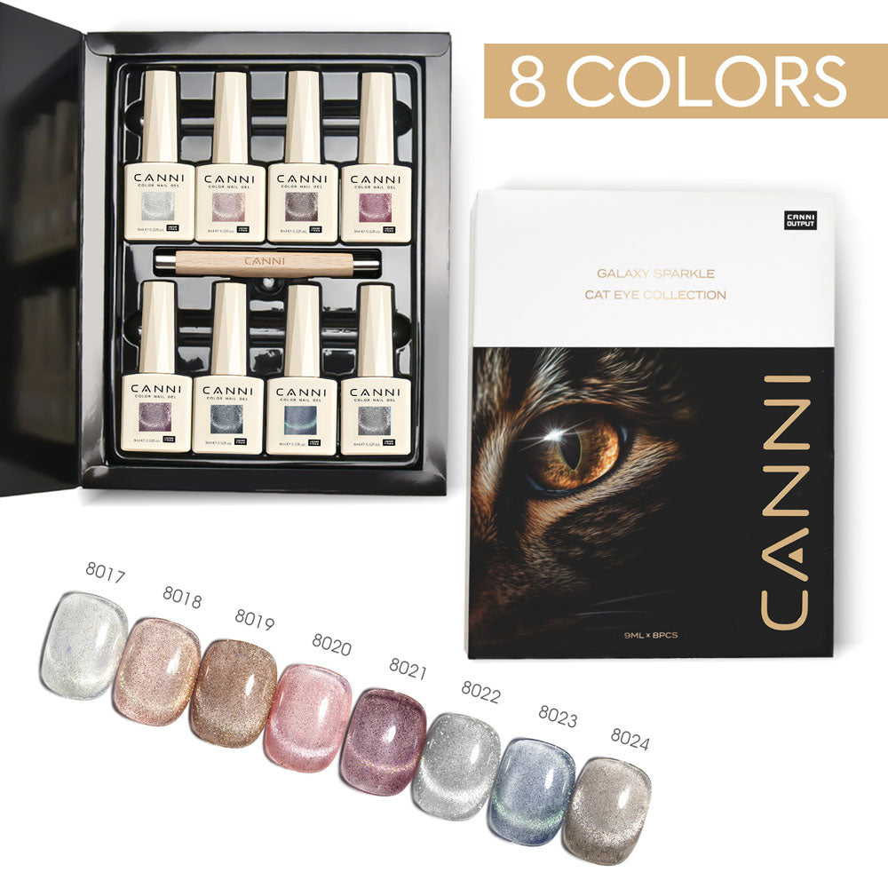 CANNI HEMA FREE Cat Eye Gel Polish 8 Colours Set