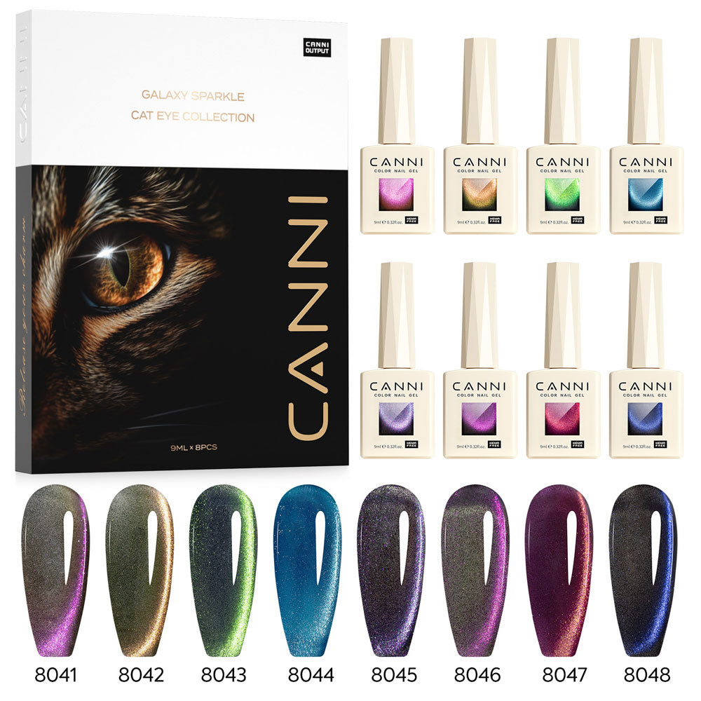 CANNI HEMA FREE Cat Eye Gel Polish 8 Colours Set