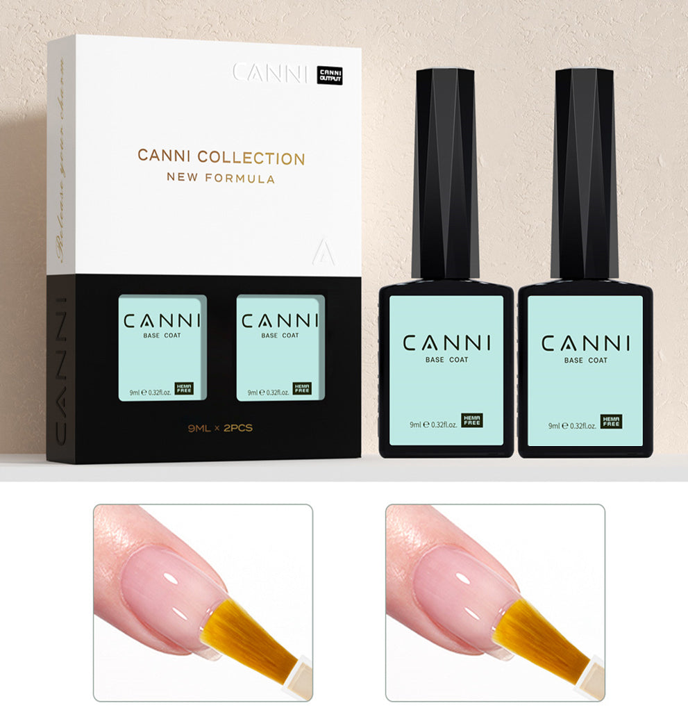 CANNI HEMA-Free 2x Base Coat Bundle for reinforced nail gel prep in UK