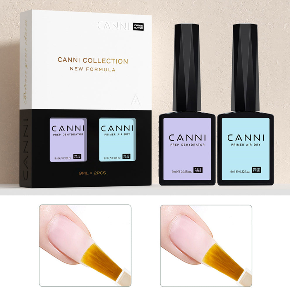 CANNI HEMA-Free Prep Dehydrator and Primer Bundle for strong nail gel adhesion in UK