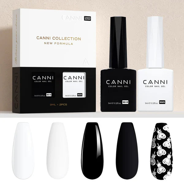 CANNI Hema Free Bundle of White and Black Nail Gel