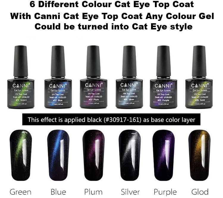 CANNI Magic Cat Eye Topcoat Special Design for UV Nail Gel - Magnetic Gel Polish