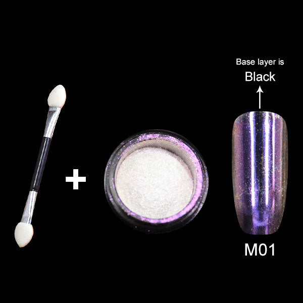 CANNI Mirror Powder Chrome Effect Nails Pigment Silver Dust Shine