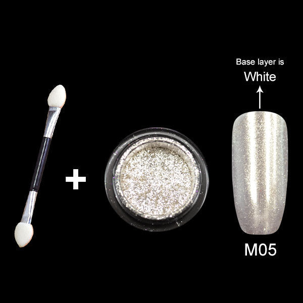 CANNI Mirror Powder Chrome Effect Nails Pigment Silver Dust Shine