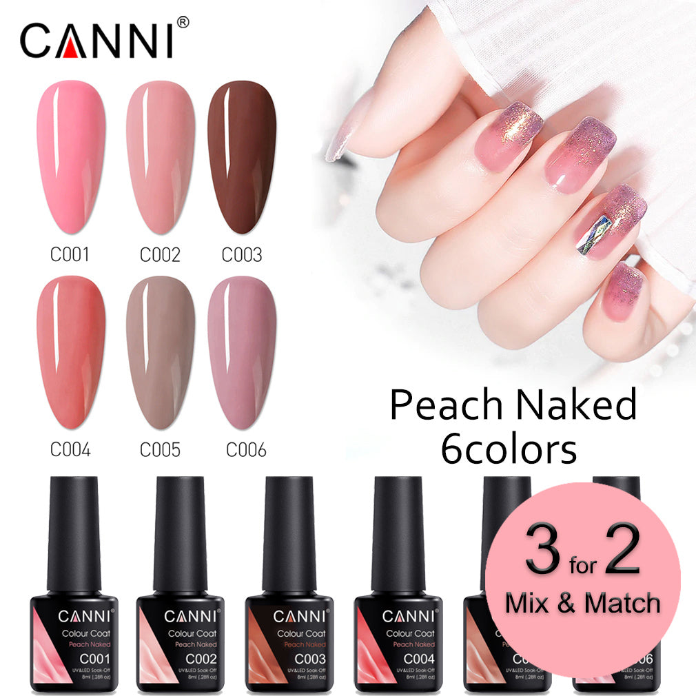 CANNI Peach Naked Series UV Nail Gel Varnish - 8ml