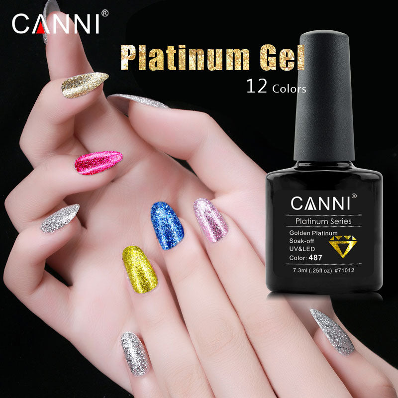 CANNI Platinum Gel Polish UV LED Nail Art Starry Glitter Diamond Effect