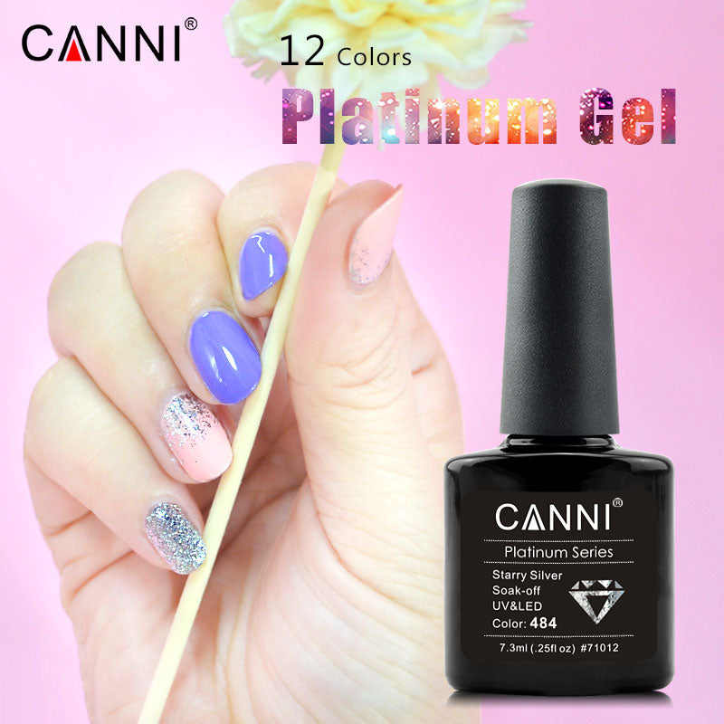 CANNI Platinum Gel Polish UV LED Nail Art Starry Glitter Diamond Effect