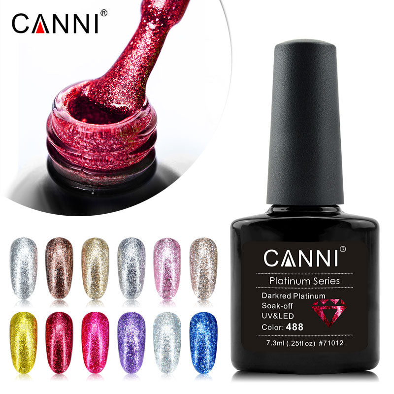 CANNI Platinum Gel Polish UV LED Nail Art Starry Glitter Diamond Effect