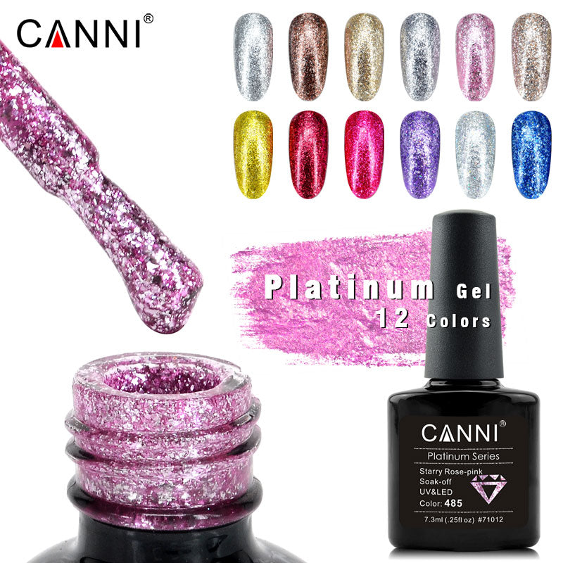 CANNI Platinum Gel Polish UV LED Nail Art Starry Glitter Diamond Effect