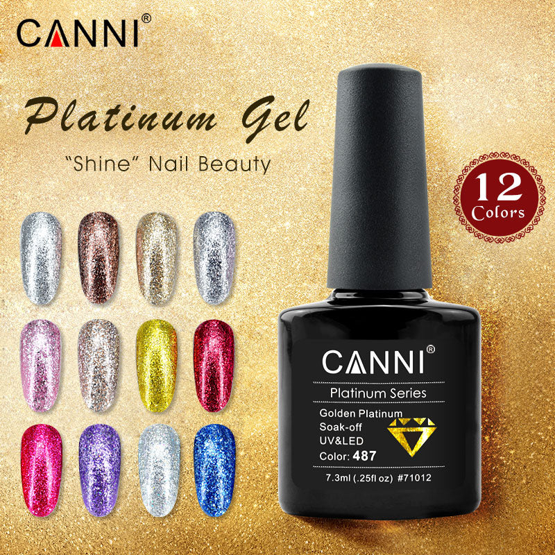 CANNI Platinum Gel Polish UV LED Nail Art Starry Glitter Diamond Effect