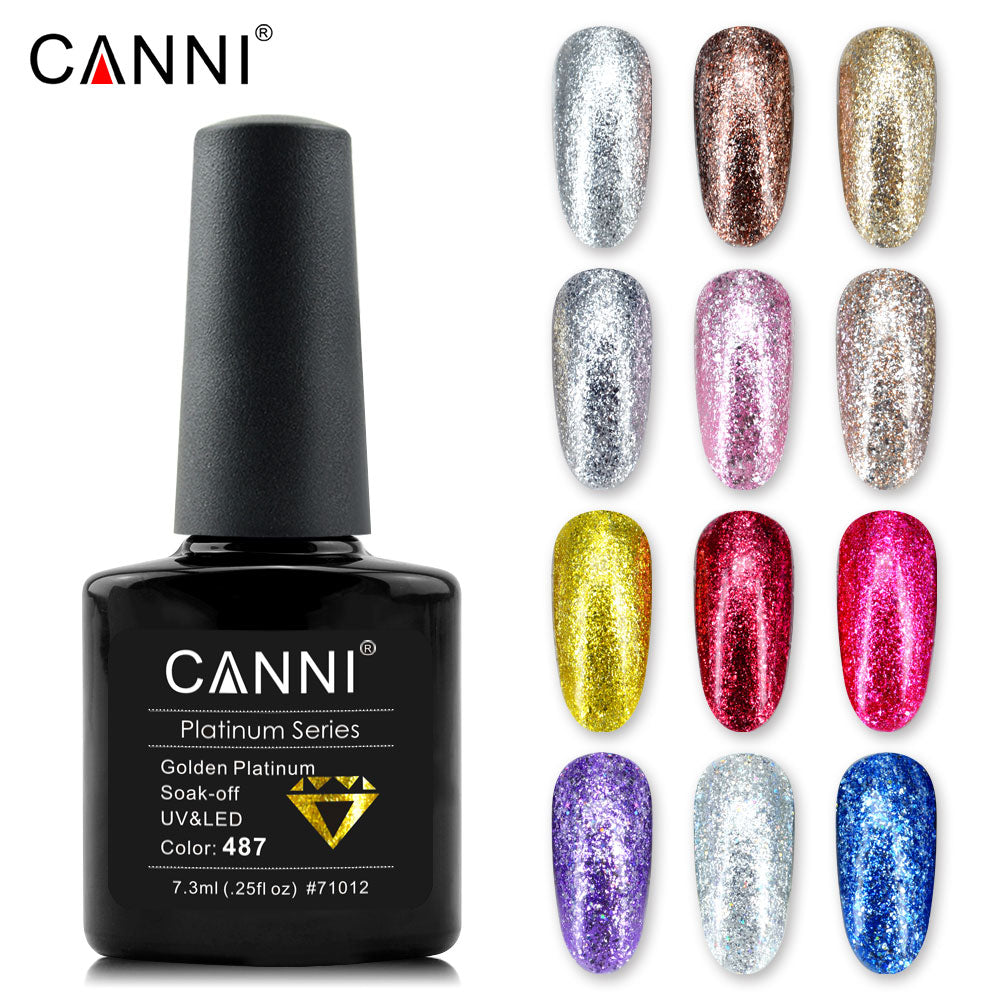 CANNI Platinum Gel Polish UV LED Nail Art Starry Glitter Diamond Effect