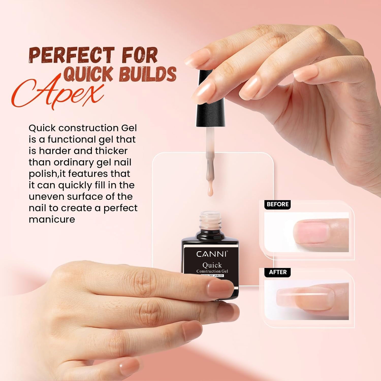 CANNI Quick Construction Gel Nail Polish UV LED Builder Extension Gel