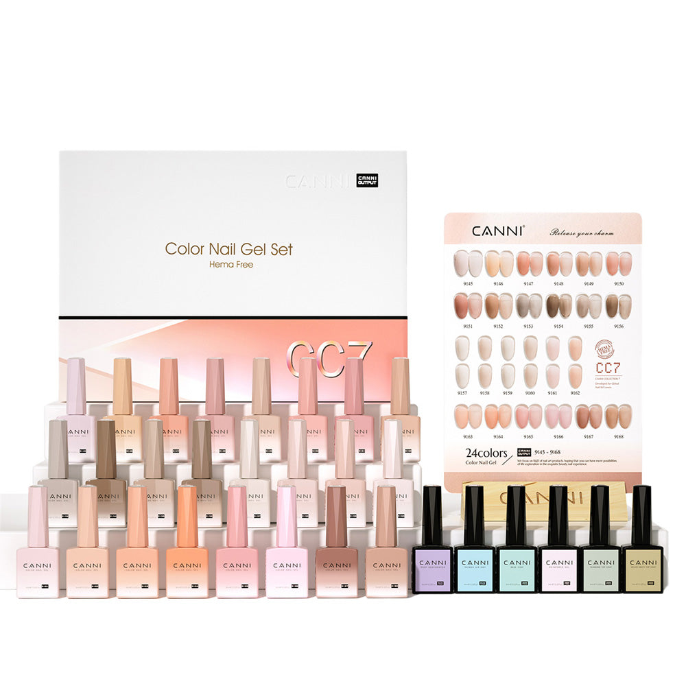 CANNI HEMA FREE 30pcs Nail Gel Polish Kit - CC7 (Jelly Nude Gels)
