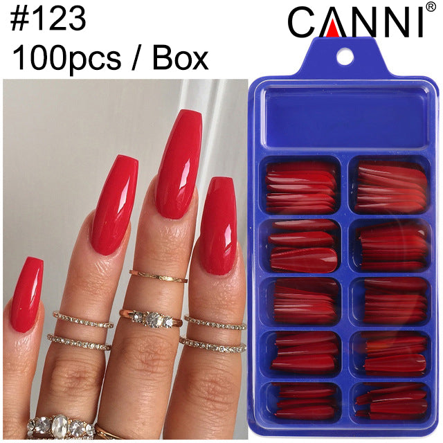 CANNI 100pcs Long Coffin False Full Cover #123
