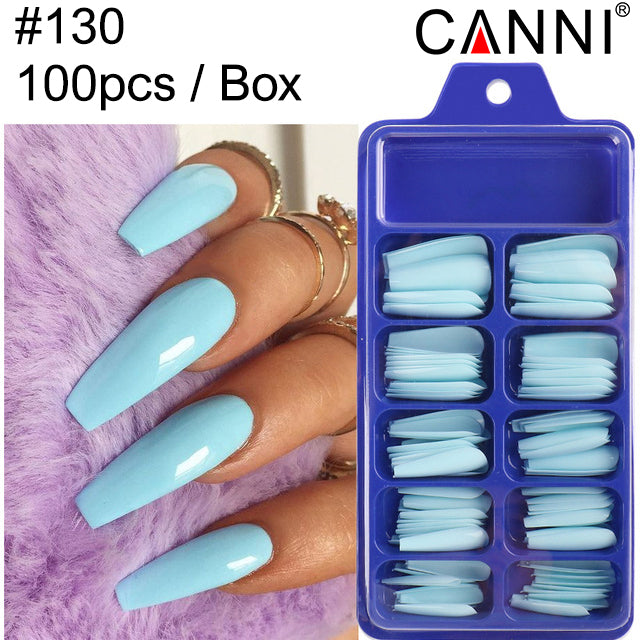 CANNI 100pcs Long Coffin False Full Cover #130