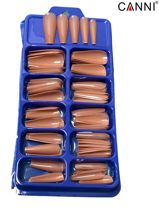 CANNI 100pcs Long Coffin False Full Cover Fake Nail Extension Acrylic Nail Tips