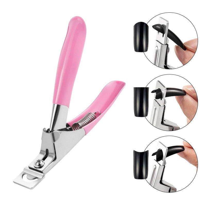 Pink Nail Art Clipper Edge Cutters Trimmer False Nail Tips Scissor Manicure Tools