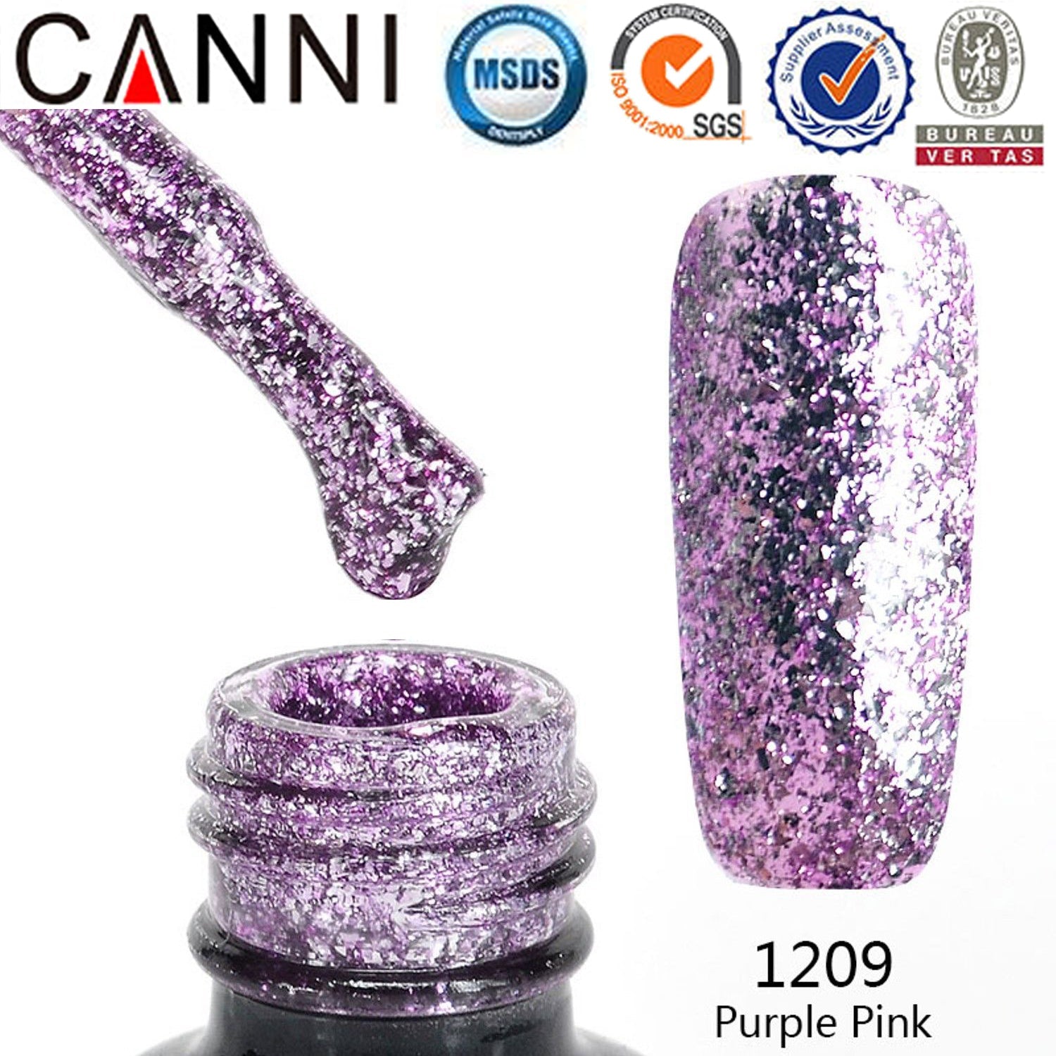 Platinum Gel Polish UV LED CANNI Nail Art Mirror Starry Glitter Effect