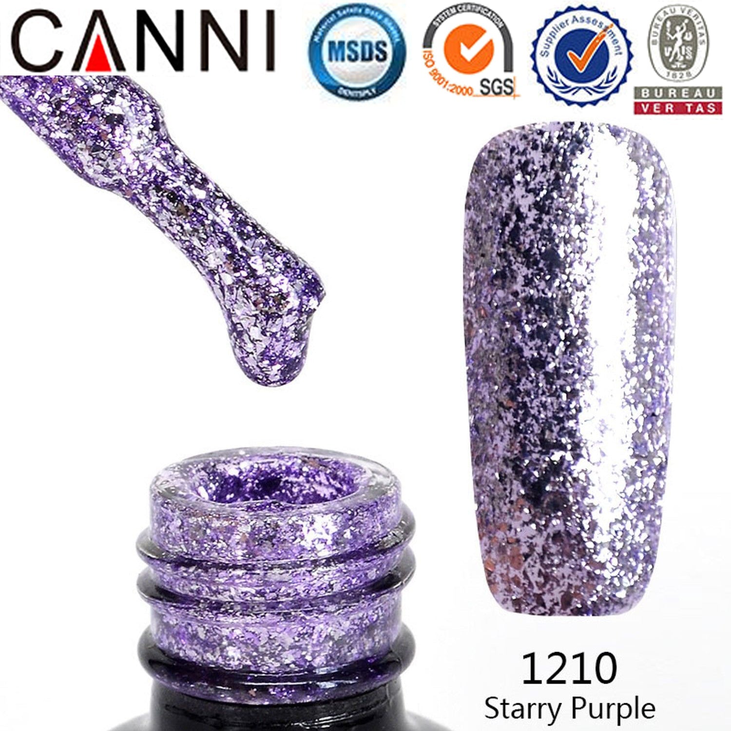 Platinum Gel Polish UV LED CANNI Nail Art Mirror Starry Glitter Effect
