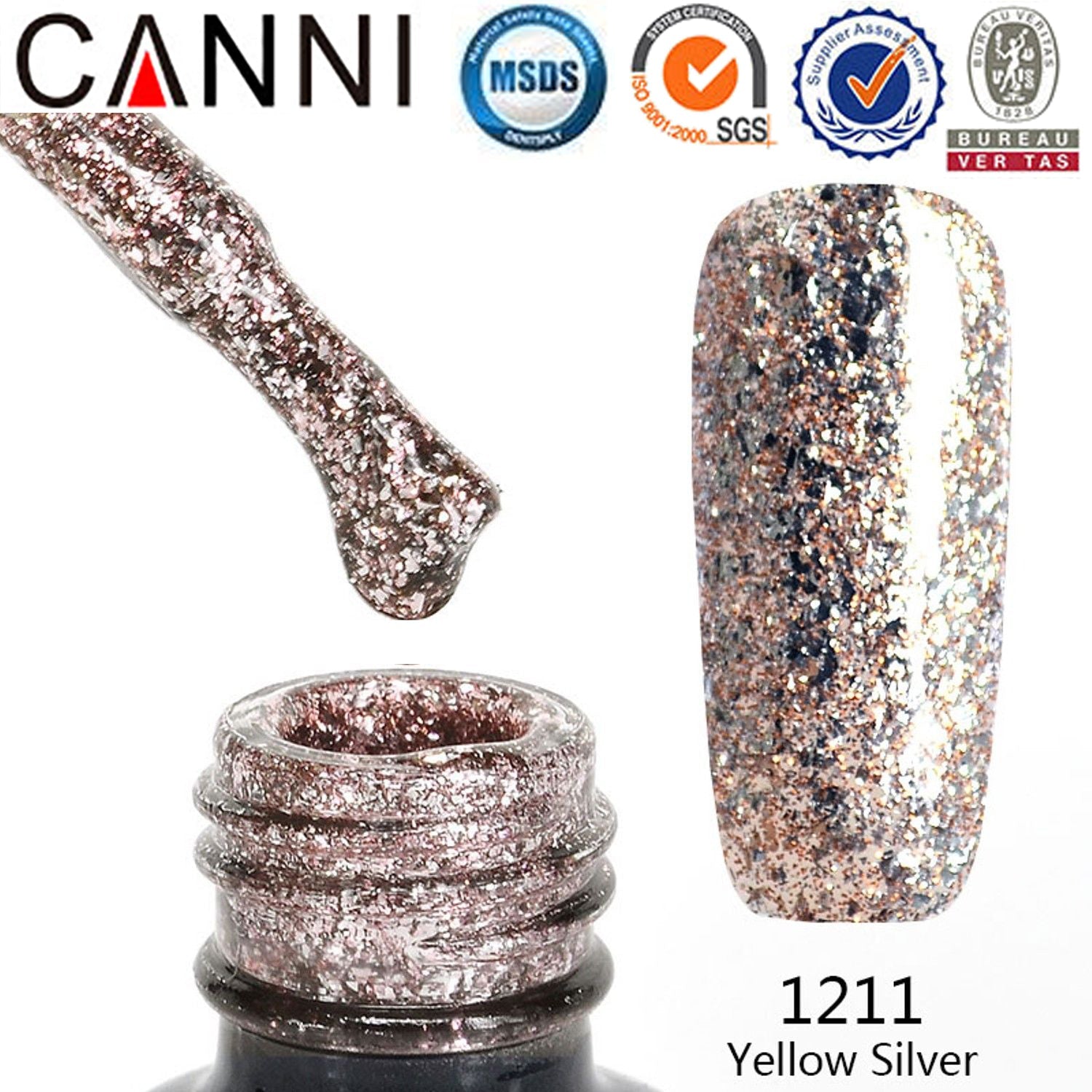 Platinum Gel Polish UV LED CANNI Nail Art Mirror Starry Glitter Effect