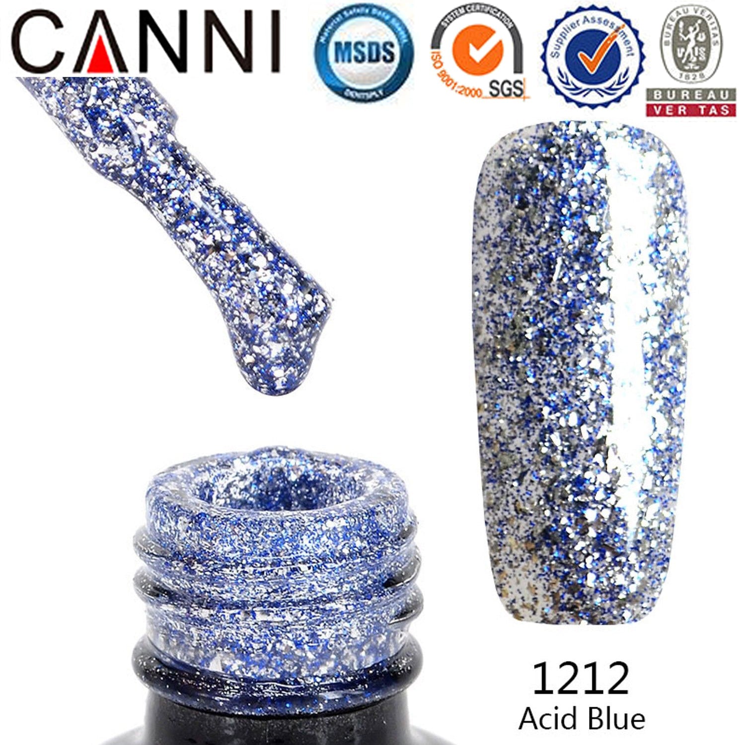 Platinum Gel Polish UV LED CANNI Nail Art Mirror Starry Glitter Effect