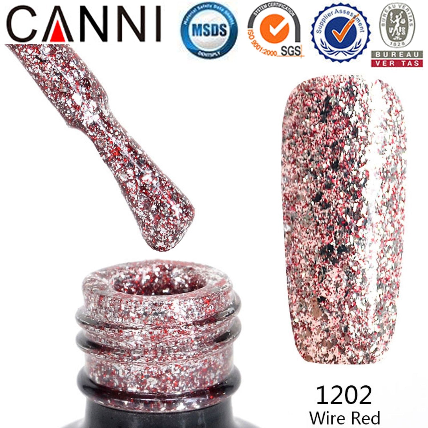 Platinum Gel Polish UV LED CANNI Nail Art Mirror Starry Glitter Effect