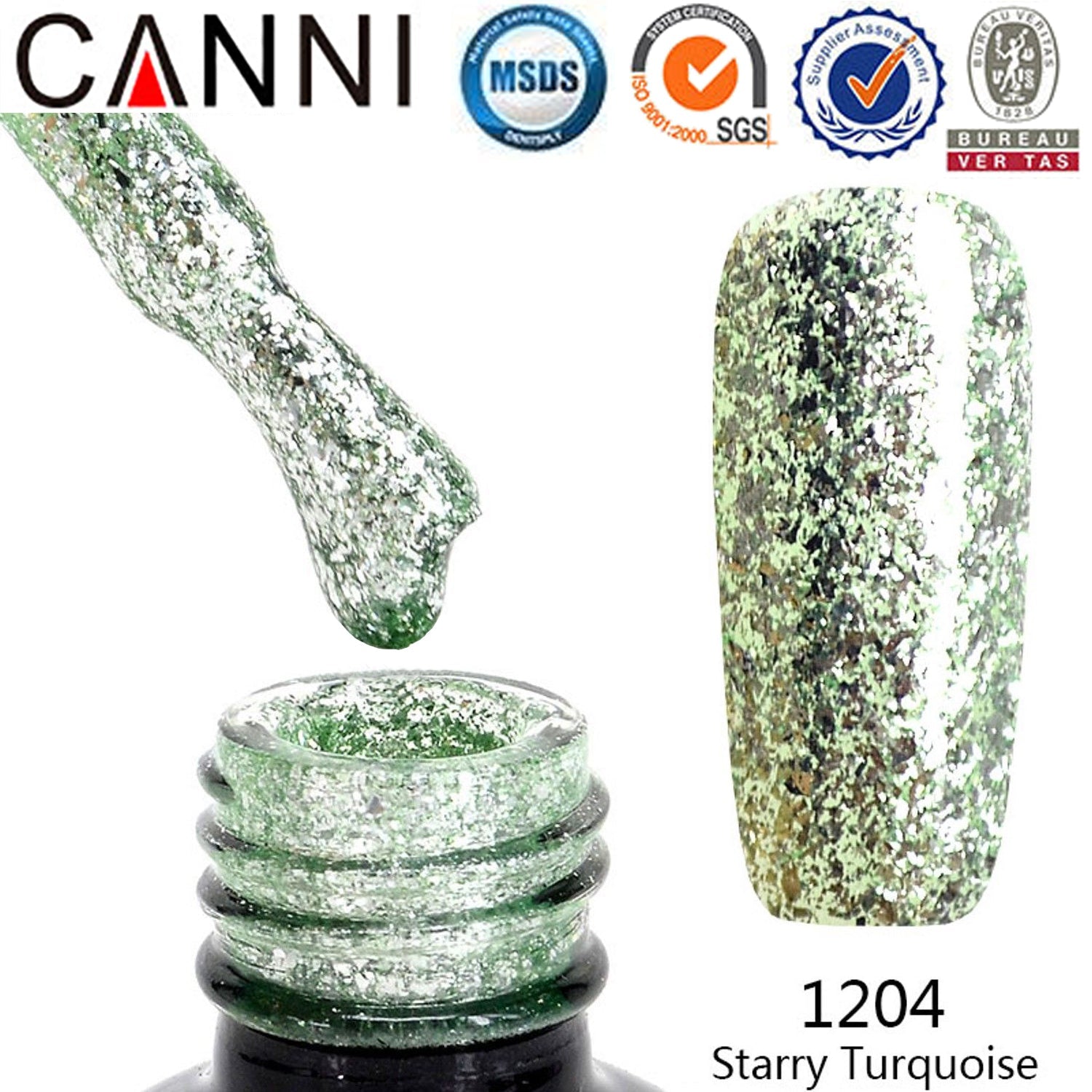Platinum Gel Polish UV LED CANNI Nail Art Mirror Starry Glitter Effect