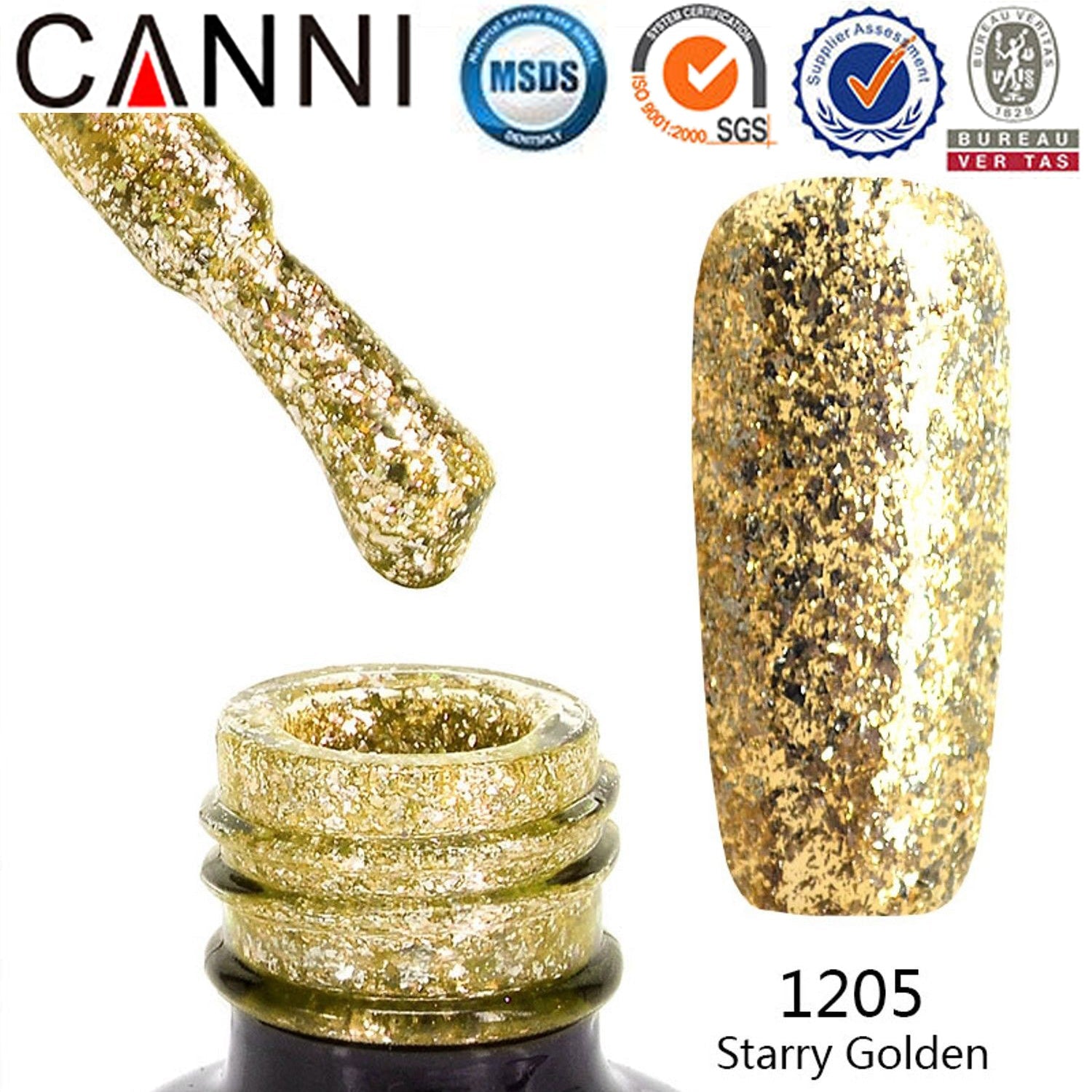 Platinum Gel Polish UV LED CANNI Nail Art Mirror Starry Glitter Effect