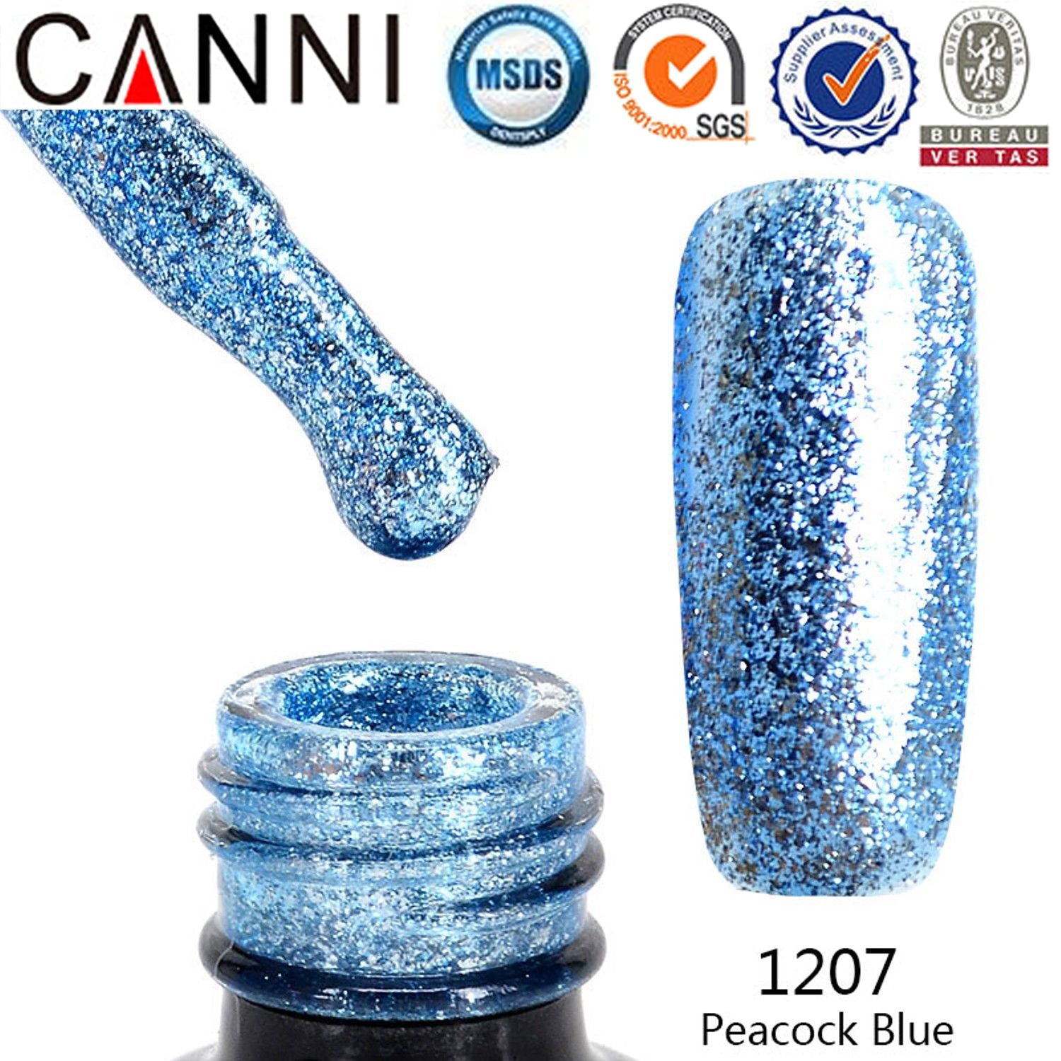 Platinum Gel Polish UV LED CANNI Nail Art Mirror Starry Glitter Effect