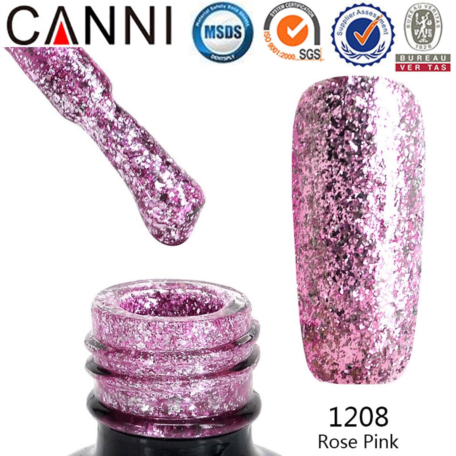 Platinum Gel Polish UV LED CANNI Nail Art Mirror Starry Glitter Effect