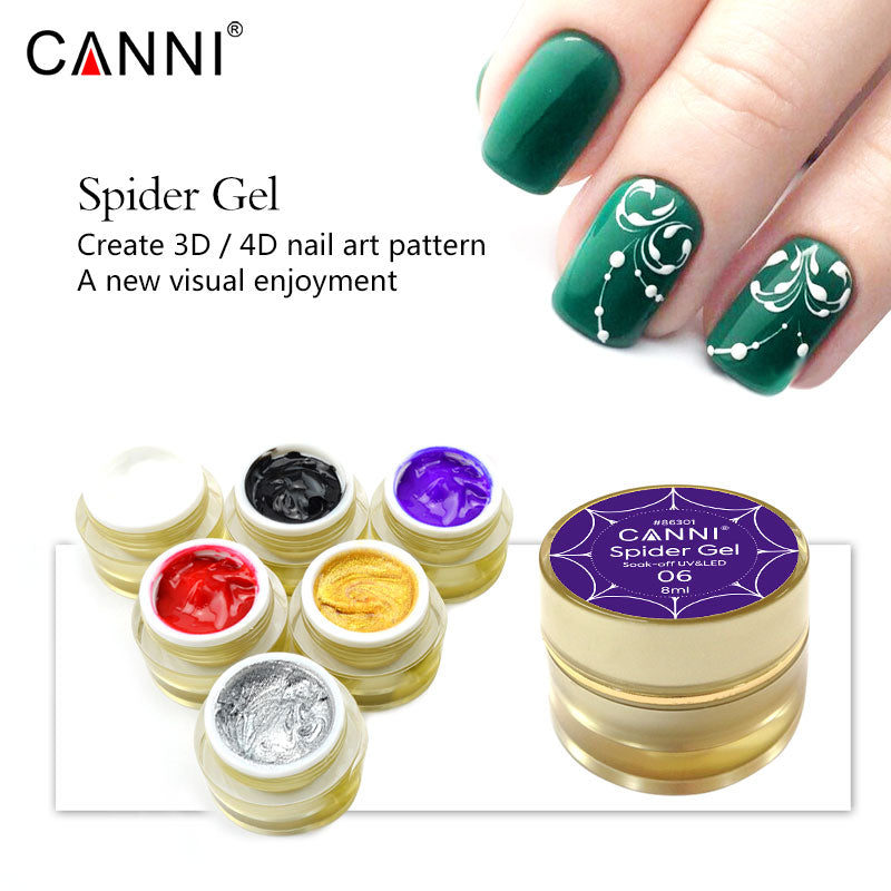 Spider Gel Easy Apply Nail Art Design Soak off UV LED 3D / 4D 8ml