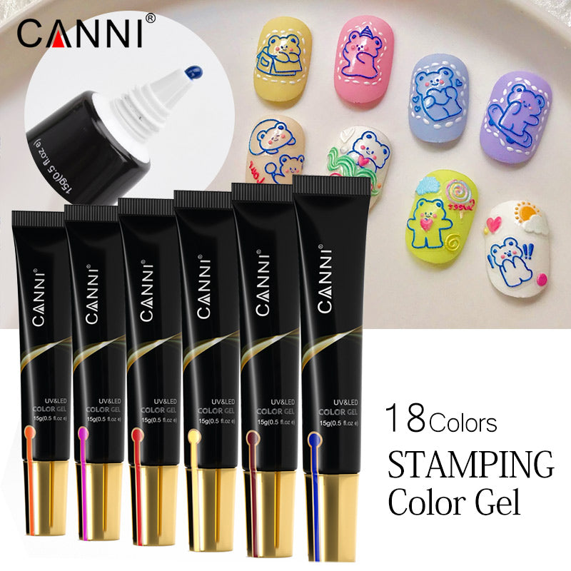 CANNI Stamping Gel UV / LED Nail Gel Varnish - 18 Colours