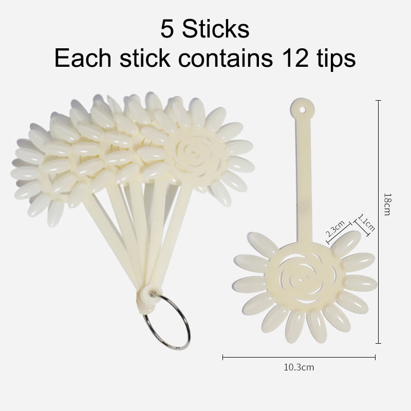 Nail Practicing Tips - Nail Colour Swatches - 5 Sticks