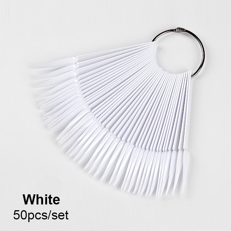 Long Nail Practicing Tips - Nail Colour Swatches - 50 Pcs