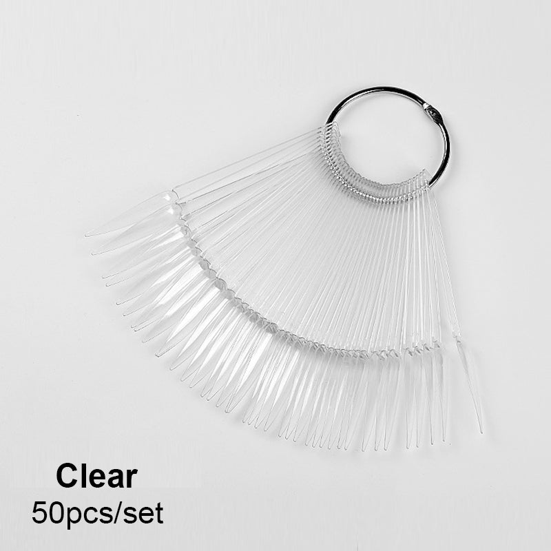 Long Nail Practicing Tips - Nail Colour Swatches - 50 Pcs