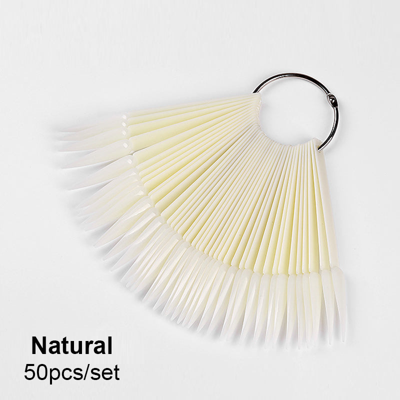 Long Nail Practicing Tips - Nail Colour Swatches - 50 Pcs