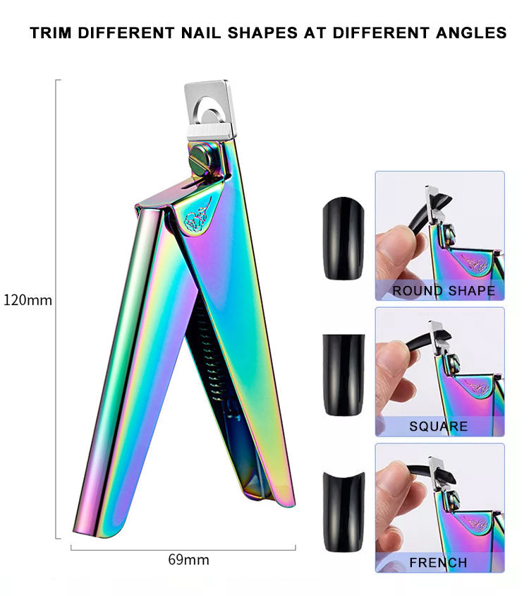 Titanium Square Nail Art Clipper Edge Cutters Trimmer False Nail Tips Scissor Manicure Tools