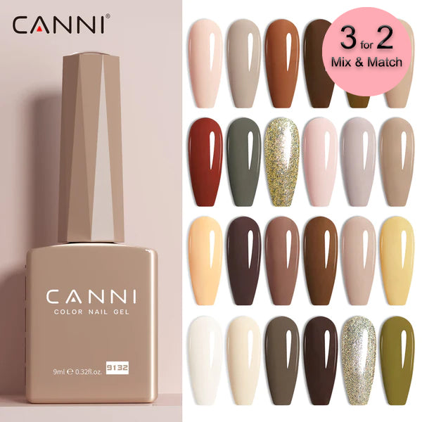 CANNI® Hema Free 9ml Nail Gel Polish Soak Off LED Colours Shades 9073 - 9144
