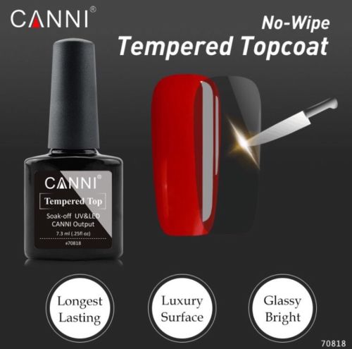 CANNI Tempered Topcoat 7.3ml for Anti-Scratch Glossy Nails